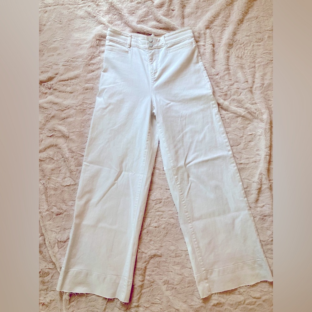 Ann Taylor High Waisted Wide Leg Jeans Bright White- Size XSmall